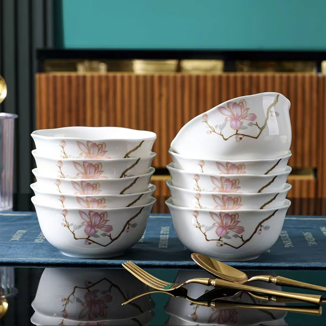 新品破价青梅竹马5.5英寸碗8英寸盘全套陶瓷米饭釉下彩吃饭碗简约