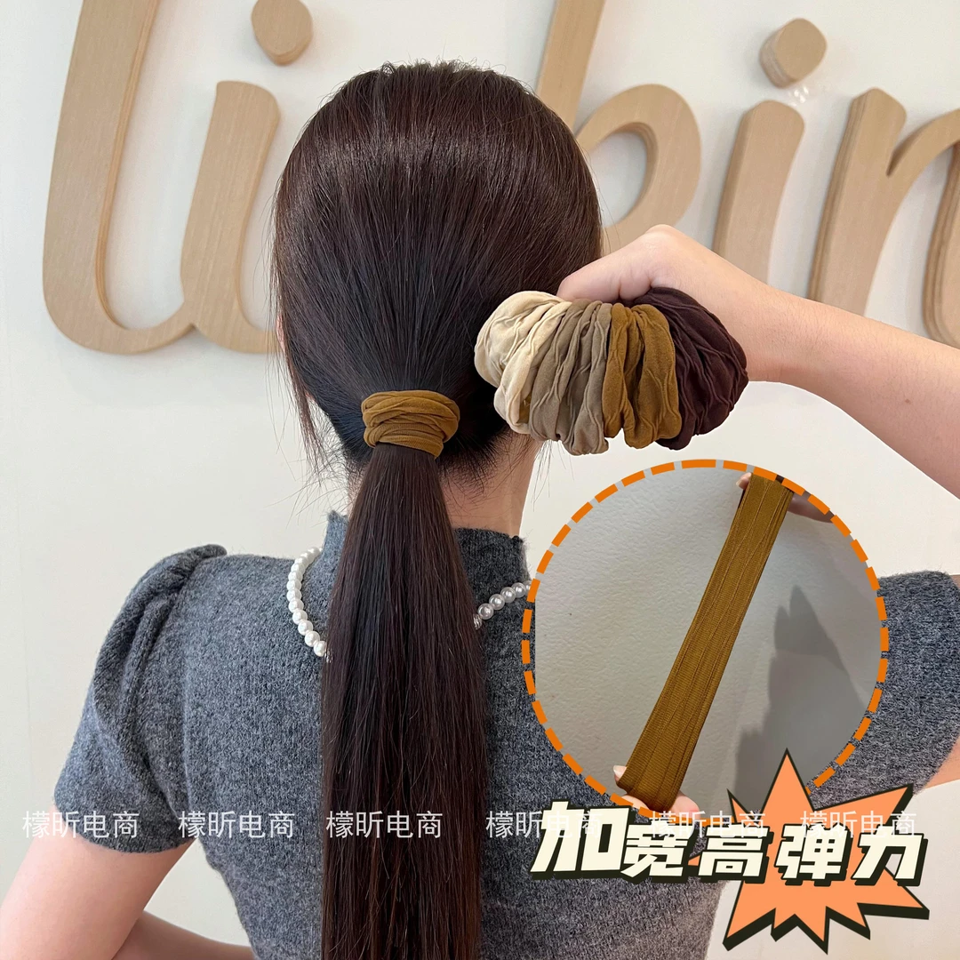 秋冬高品质加宽无接缝高弹力发绳超柔软肌肤感不伤发圈扎马尾头绳