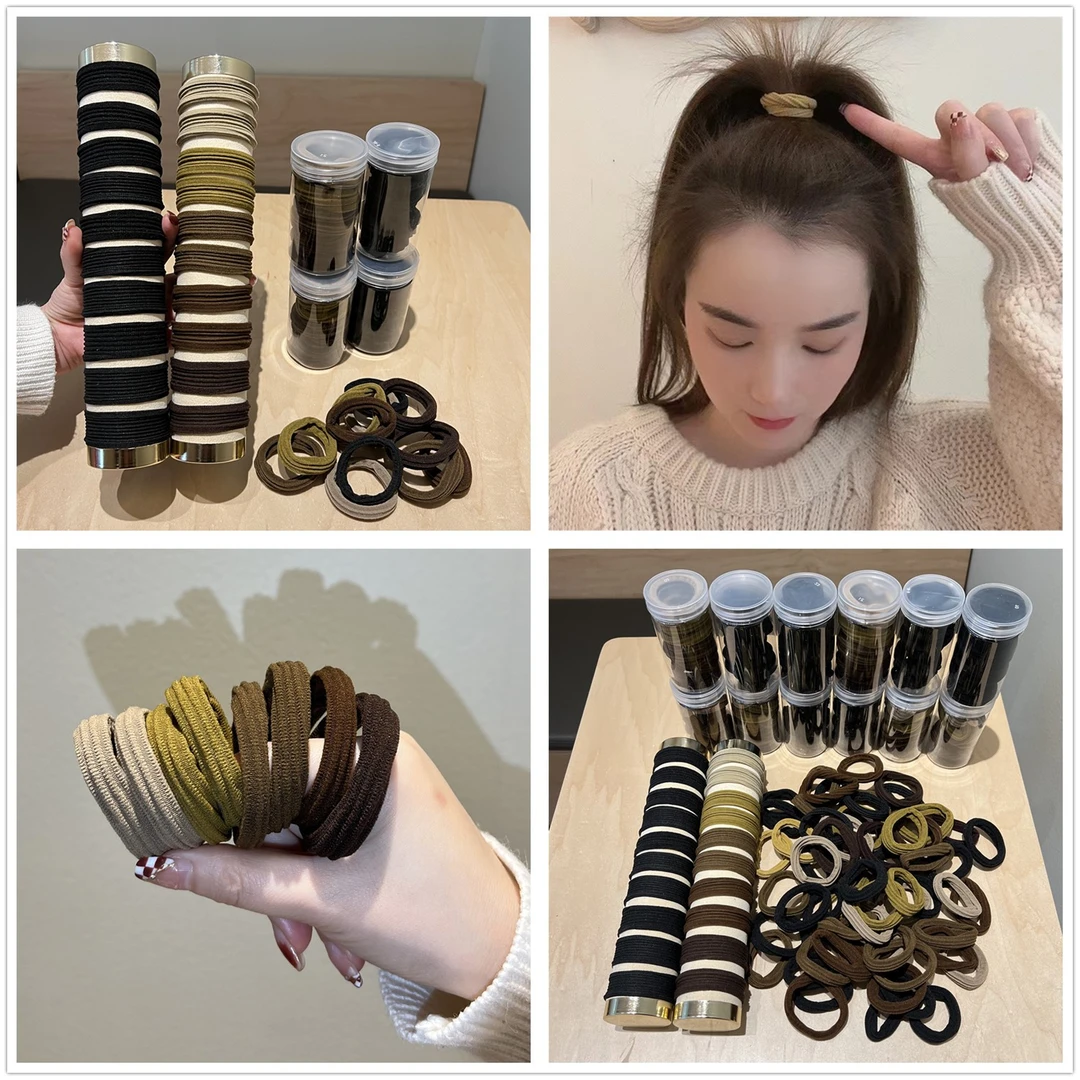 加宽加粗扎高马尾丸子头高弹力发圈发绳皮筋头绳简约