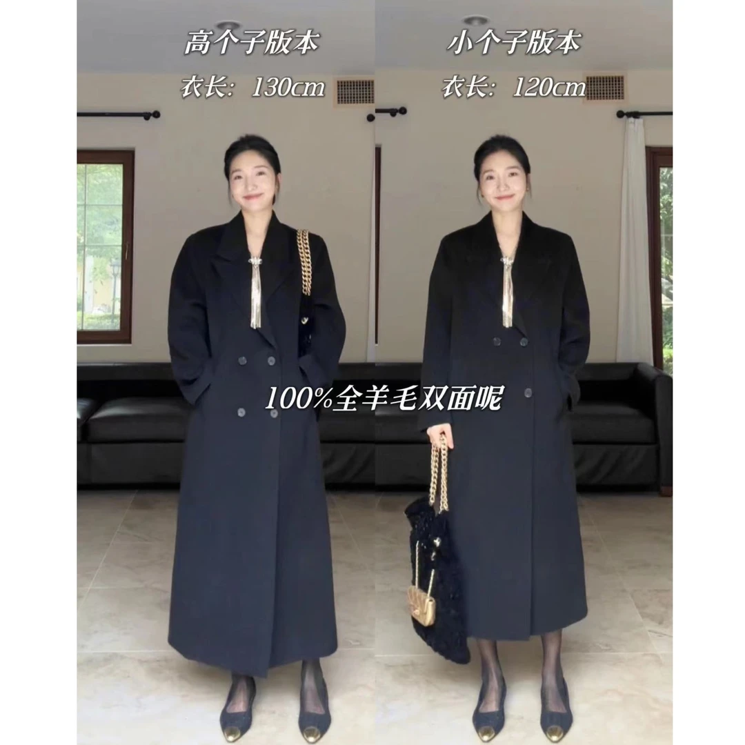 郭九九呢 全羊毛经典极简韩系轻奢双面呢大衣西装外套 G923T02791