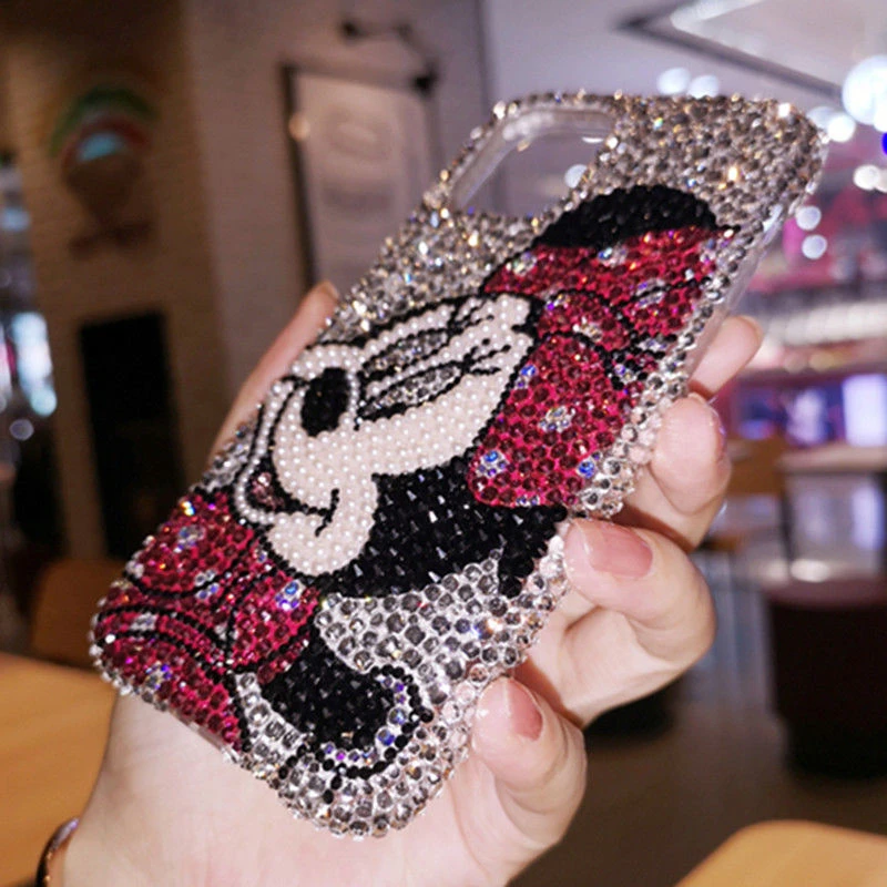 适用iPhone11121314pro max苹果Xs手机壳8plus水钻卡通米妮XR手工