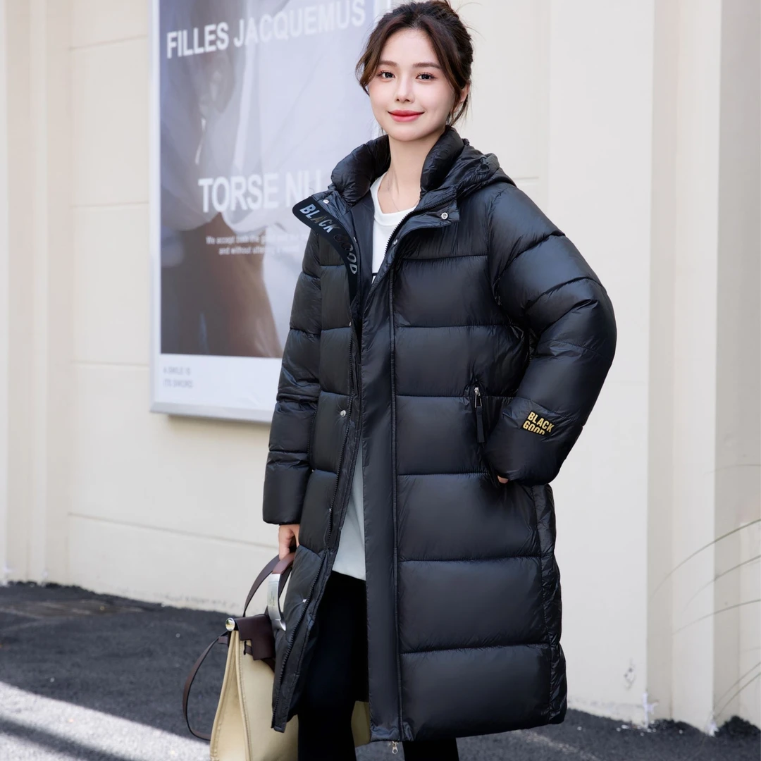 Q12款2024新款棉服冬季加厚黑金中长款棉袄男女情侣同款保暖