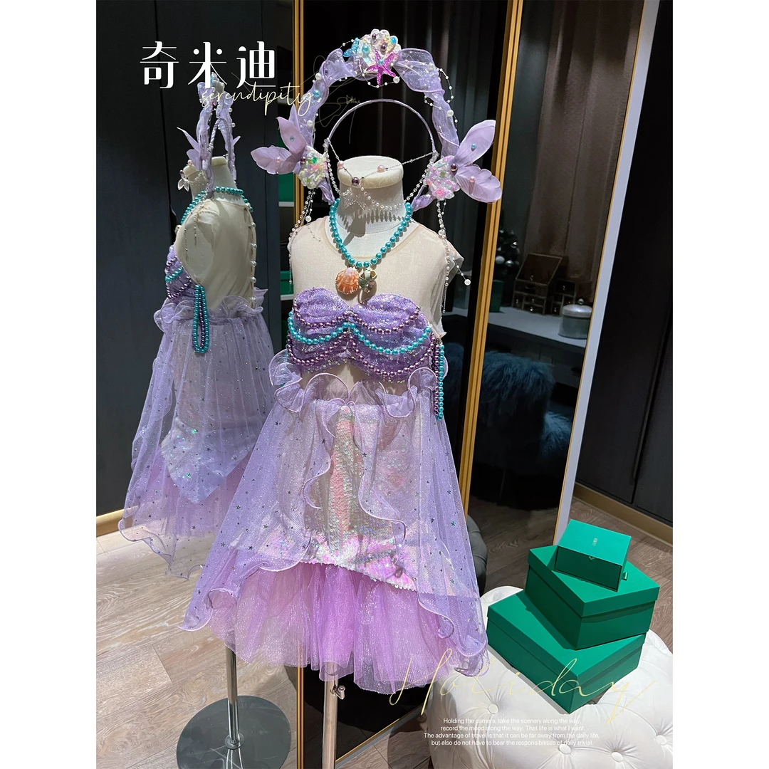 现货【人鱼公主】奇米迪网纱公主裙夏季新款女童连衣裙24353