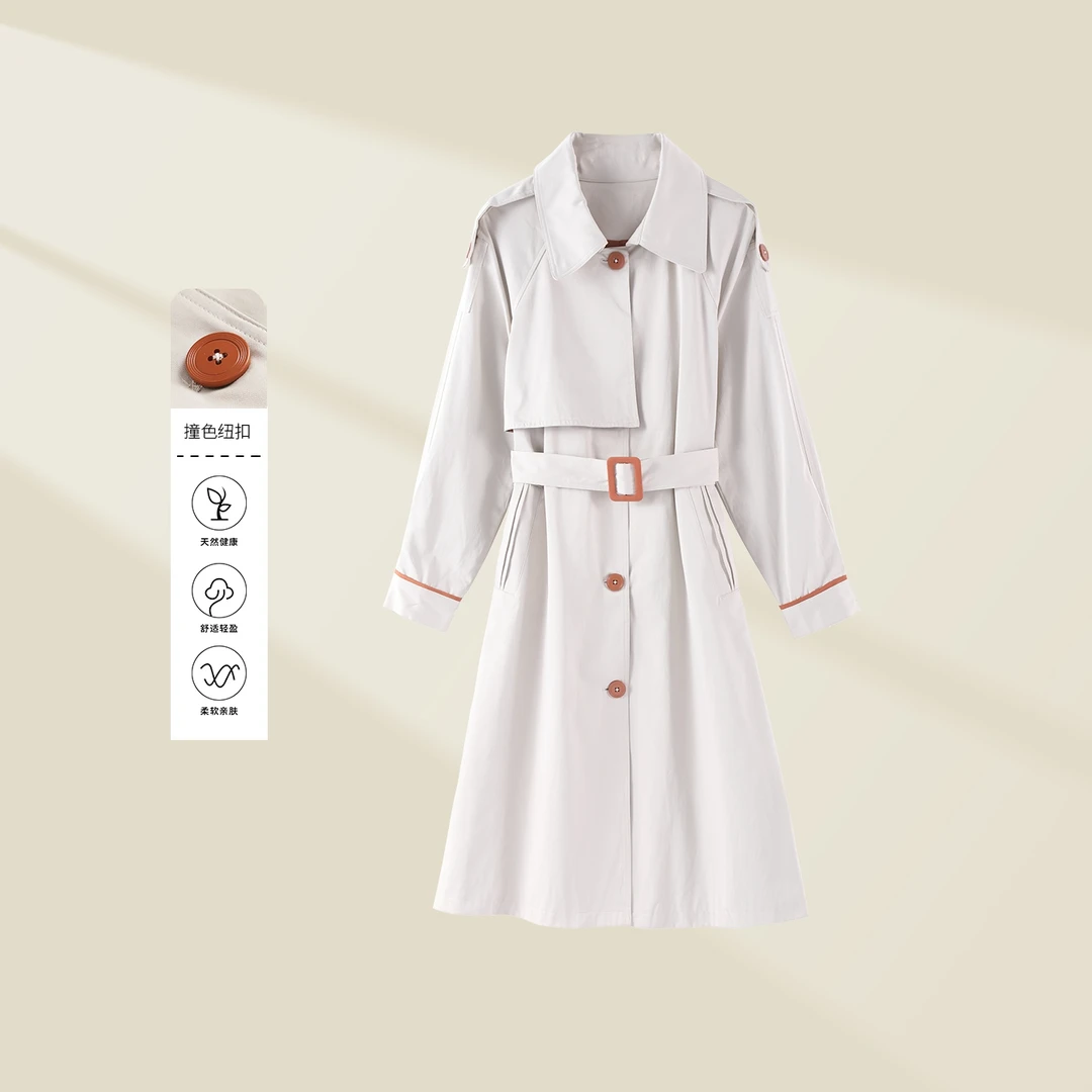 【婷婷专属 F5336009B春秋季女装 简约大方风衣