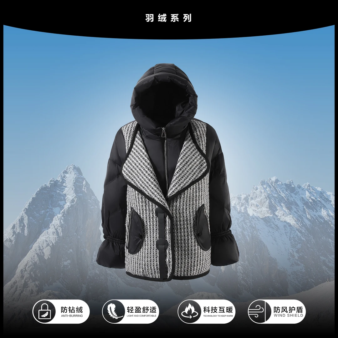 【婷婷专属】 Y3356001 女士加厚防风羽绒服外套