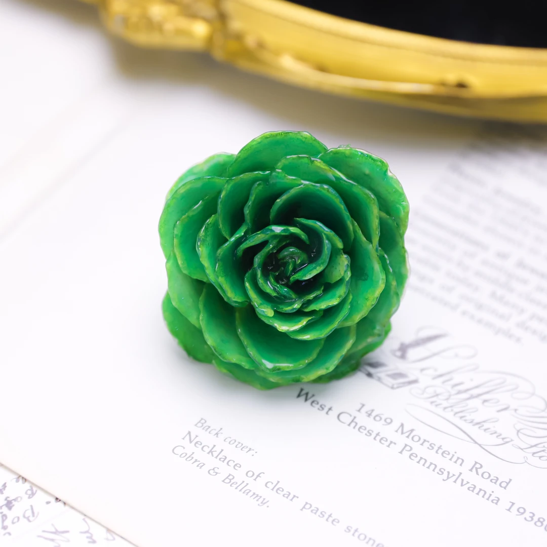 铜合金树脂戒指 英国设计师手工植物珠宝 永生花戒指 明艳动人款