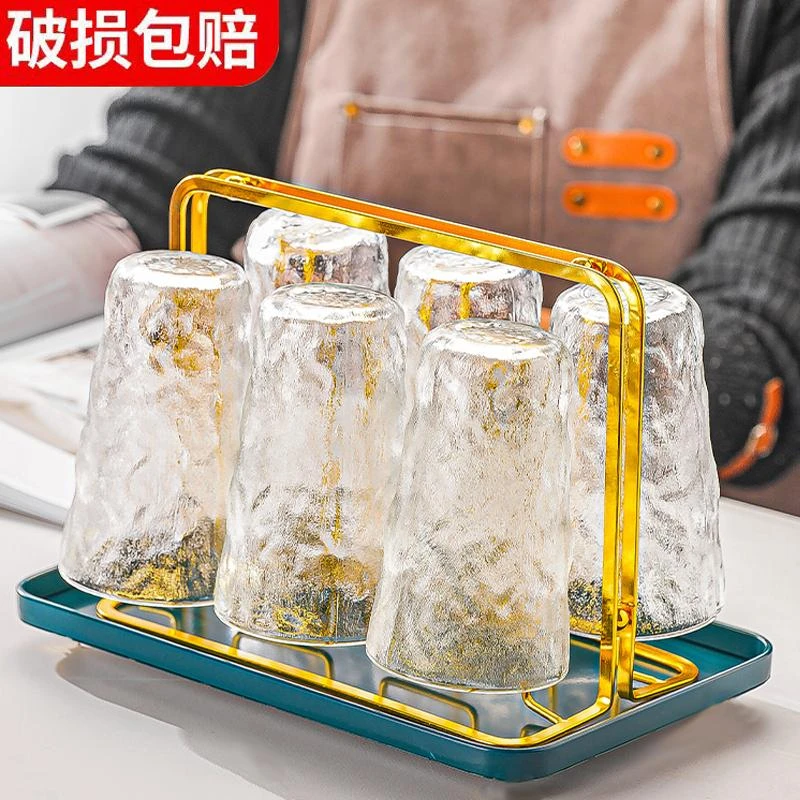 网红冰川杯耐热玻璃杯大容量喝水杯家用简约杯子加厚杯子ins透明