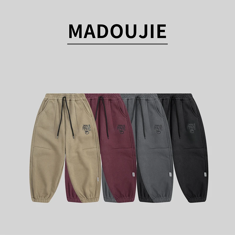 【品牌单】儿童秋冬加绒加厚抽绳运动休闲宽松卫裤A28102