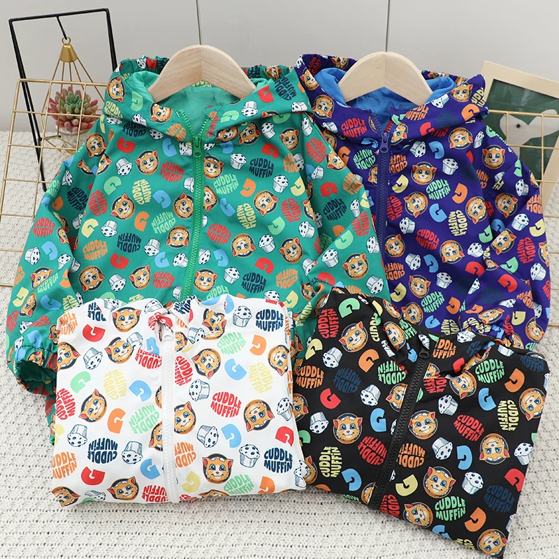 品牌货单「猫猫满印」春款儿童连帽外套拉链MTWT1553