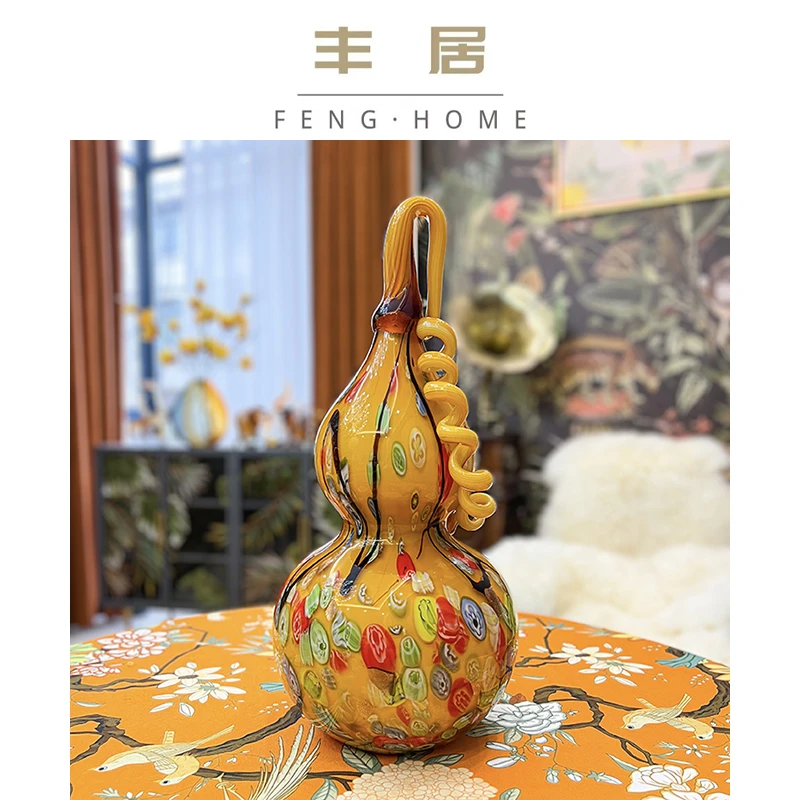 丰居FENG.H  波普风手工琉璃万花葫芦艺术摆件 酒柜玄关办公室