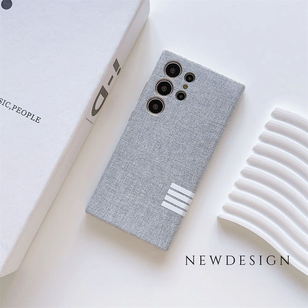 适用三星S24Ultra亚麻布磁吸手机壳磨砂s23+创意全包防摔保护套