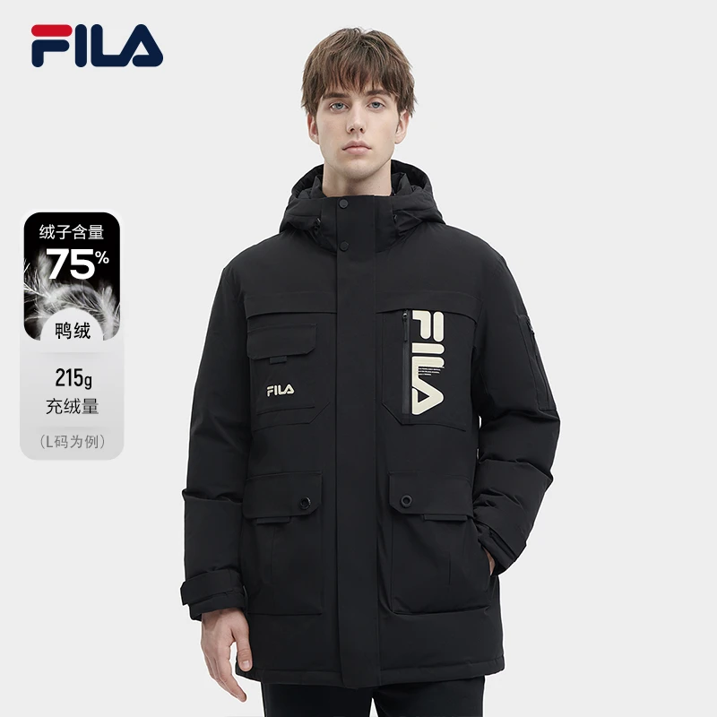 Fila/斐乐爆款男士【时尚休闲连帽中长款羽绒服】冬新款F11M349904F