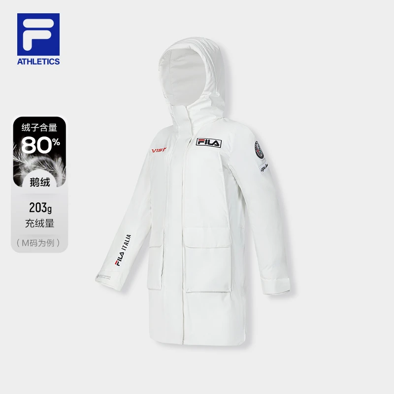 Fila/斐乐【五方联名】冬季新款鹅绒女款滑雪中长羽绒服A11W346905F