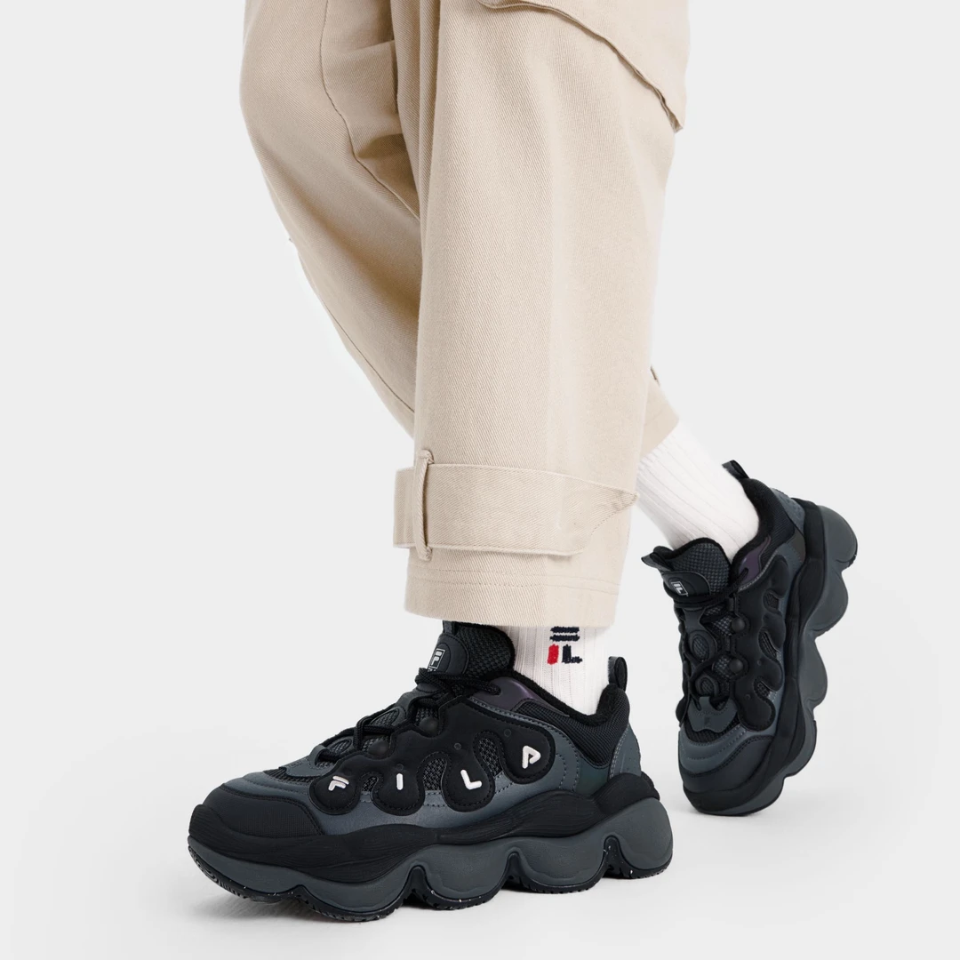 Fila/斐乐秋冬新款情侣【保暖加绒豌豆鞋】复古老爹鞋M/F12W441111F