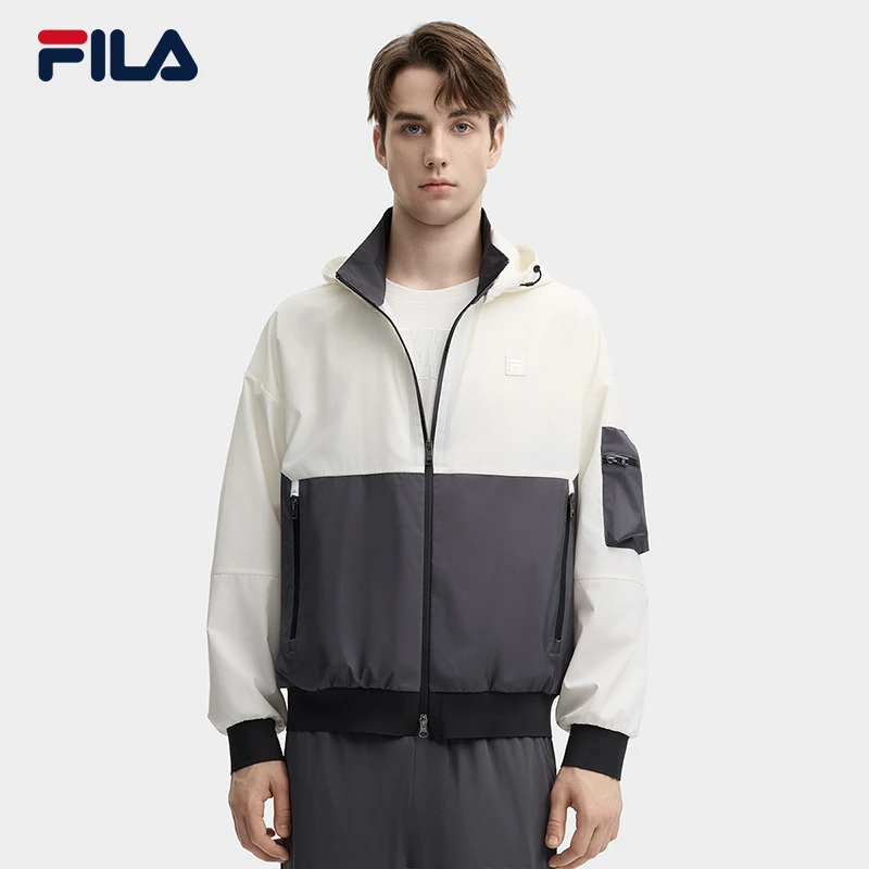 Fila/斐乐正品男子【米兰高级撞色连帽外套】秋亲肤长袖F11M435704F