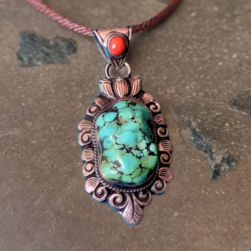 禧来乐绿松石吊坠气质复古民族风