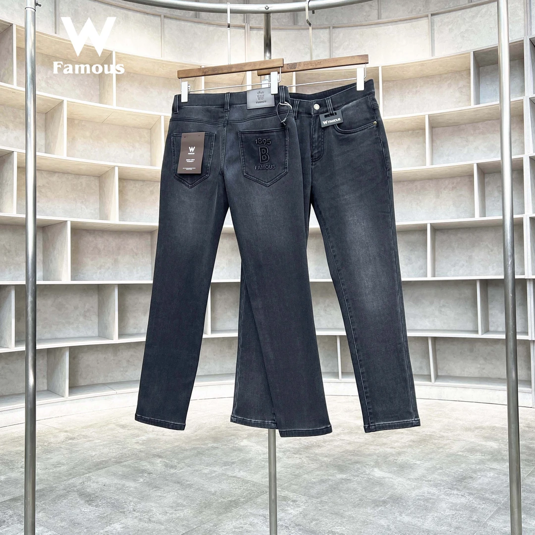 【活动款】W-006 -13.3安/重水洗烟灰色/轻柔/修身直筒牛仔裤