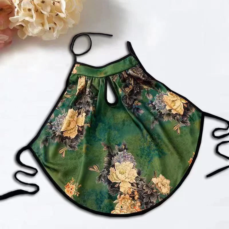 2024新款肚兜女夏季复古国风纯欲印花薄款护肚露背式内衣吊带短裤