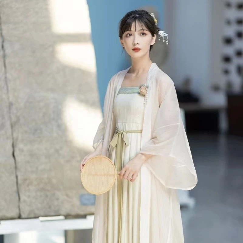 池夏【双十一浮力 】【流云微梦】国风宋制长褙子连衣裙改良汉服女夏