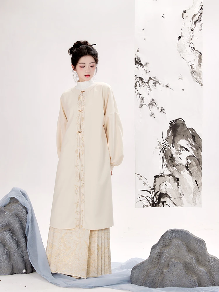 池夏【中国符号·岁朝春熙】明制长衫多色织金新年马面裙改良汉服