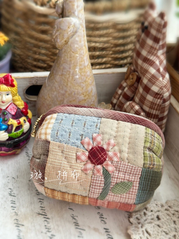 璇拼布甜美糖果圆桶包进口先染材料包非成品需要自己制作