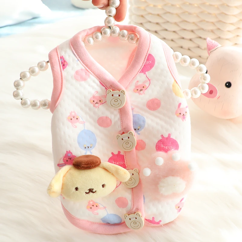 狗狗衣服春秋装猫咪衣服脚印马甲夹棉卡通可爱泰迪小型犬宠物2743