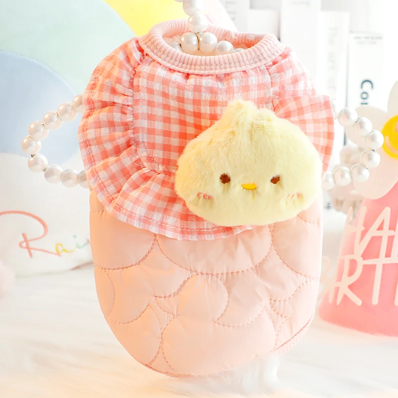 狗狗衣服秋冬装厚款猫咪公主小方巾绗缝棉马甲小型犬泰迪宠物4852