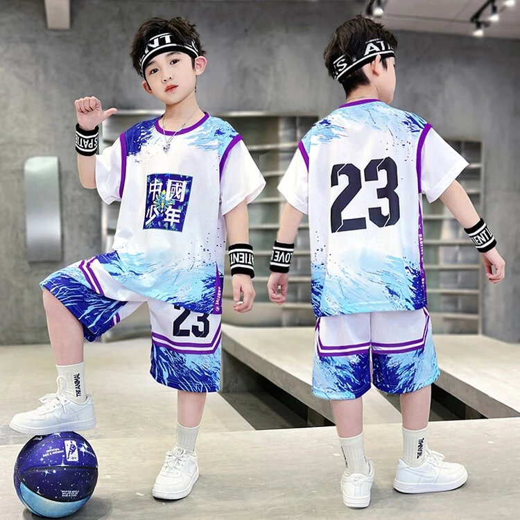 男童篮球服套装夏季2024新款夏装男孩6-12岁速干中大童短袖运动套