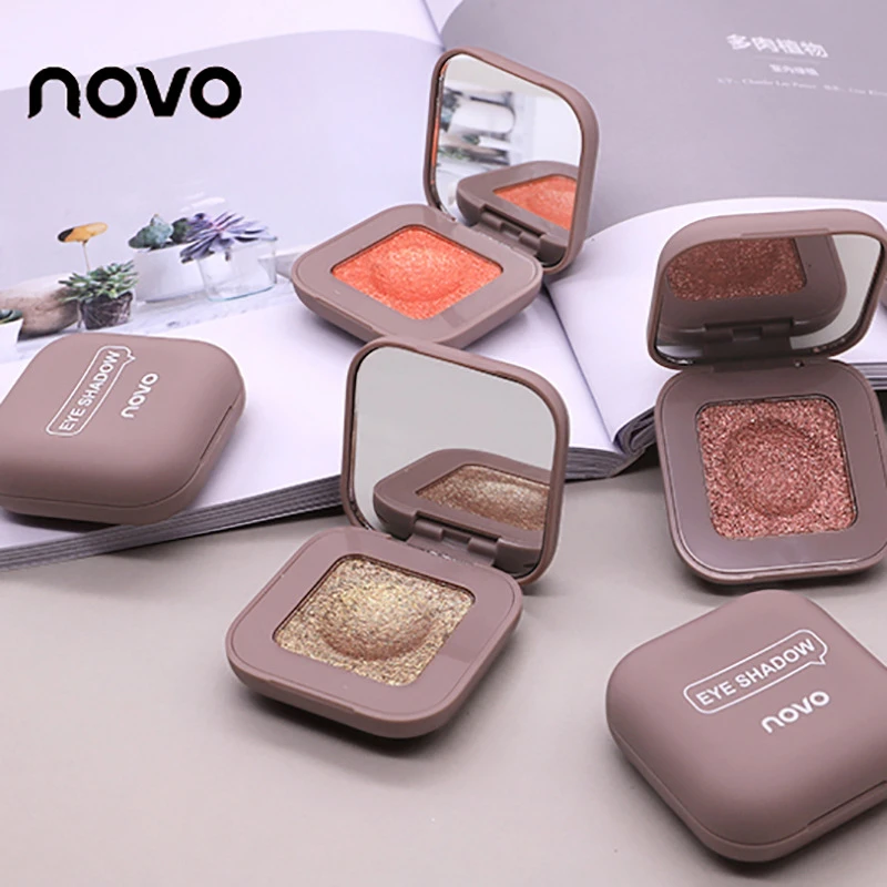 NOVO键盘指尖酷潮眼影偏光高闪土豆泥质地持久单色眼影盘修饰上色