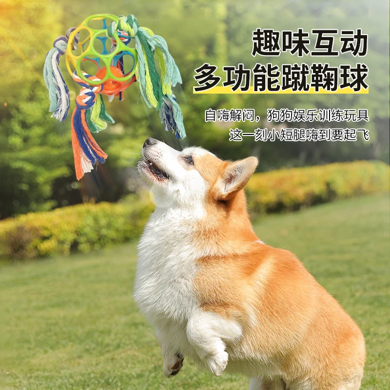 狗狗玩具球自嗨柔软铃铛结绳人宠互动解闷玩具蹴鞠球发声耐磨日常
