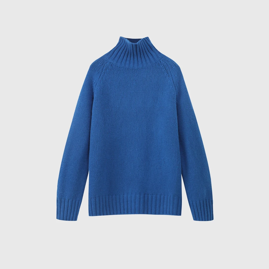 2024年秋冬宽松领羊毛针织加厚款王菲同款经典款100%美利奴纯羊毛