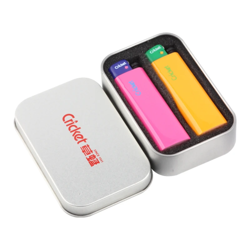 草蜢Cricket官方原装进口防爆定制订做印字一次性砂轮火机礼盒装