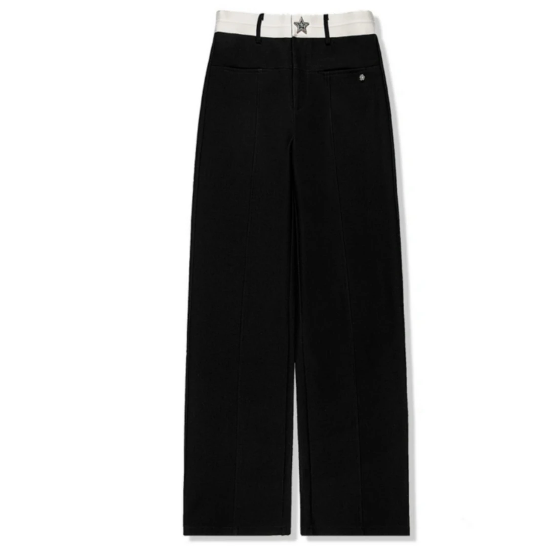 AY定制款高腰显瘦窄版拖地裤秋冬百搭