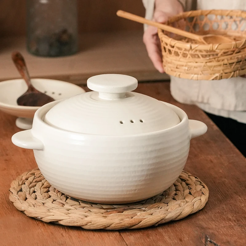 【万土烧-平耳如月】天然土锅煲汤炖肉煮粥明火燃气加厚适用汤锅