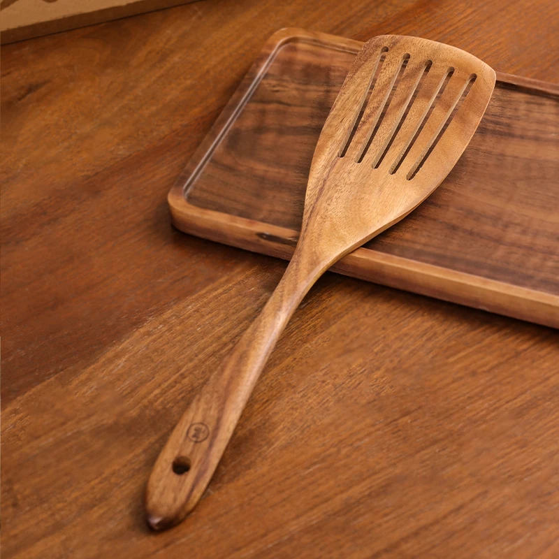 【万土烧-木器锅铲】 相思木长柄炒勺 长度32cm 手工打磨无漆无蜡