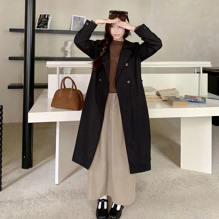 秋季新款中长款大码风衣外套胖mm200斤英伦风时尚气质大衣66303#