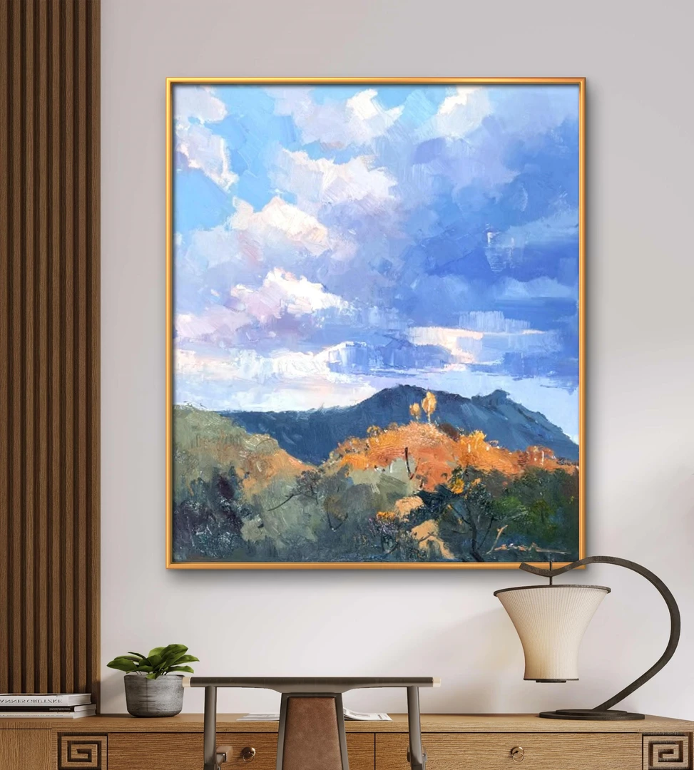 现货杰生老师原创写生海景尺寸50*60 高档场所 茶室挂画