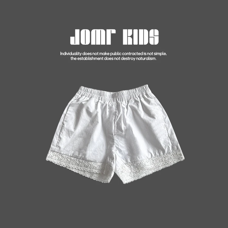 【嗒囜】女童时尚蕾丝拼接百搭短裤夏季外穿宽松休闲裤子 JM82418