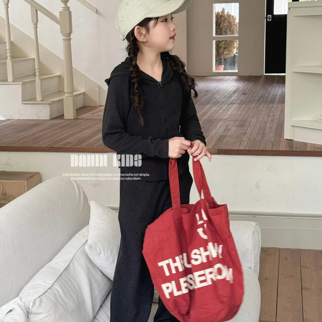 【嗒囜】女童春秋季时尚休闲套装儿童连帽卫衣+卫裤洋气运动两件套