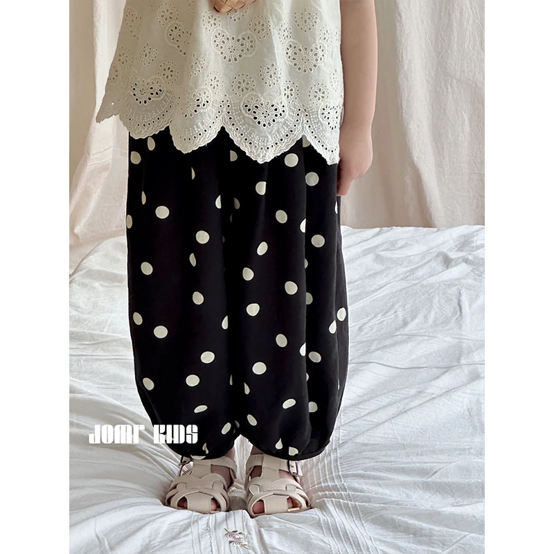 【嗒囜】中小童夏季洋气波点裤子儿童时尚百搭休闲裤长裤 JM82430