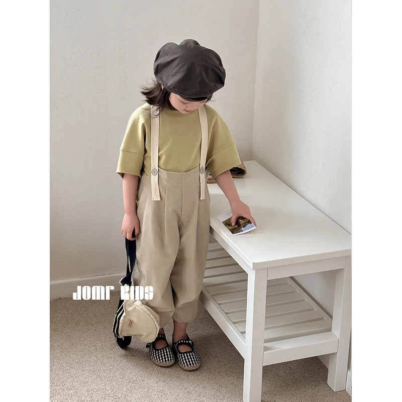 【嗒囜】女童夏季户外时尚宽松背带裤长裤儿童背带休闲裤 JM824166