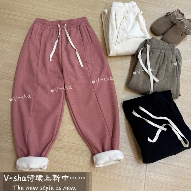 薇莎9128小个子加绒萝卜百搭显瘦休闲卫裤