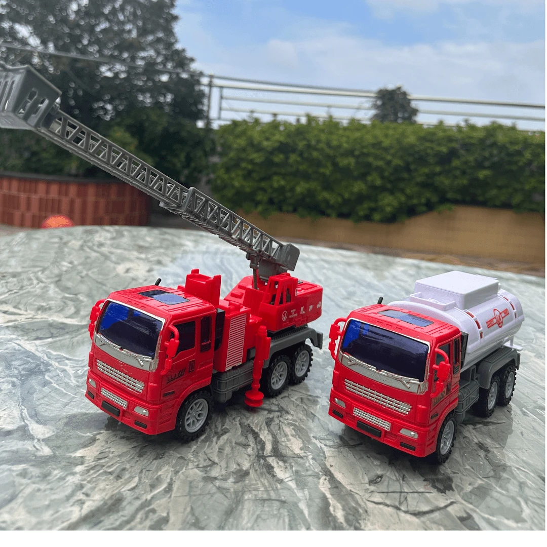 【消防车两只电商装】消防车套装 云梯车+水罐车汽车礼物