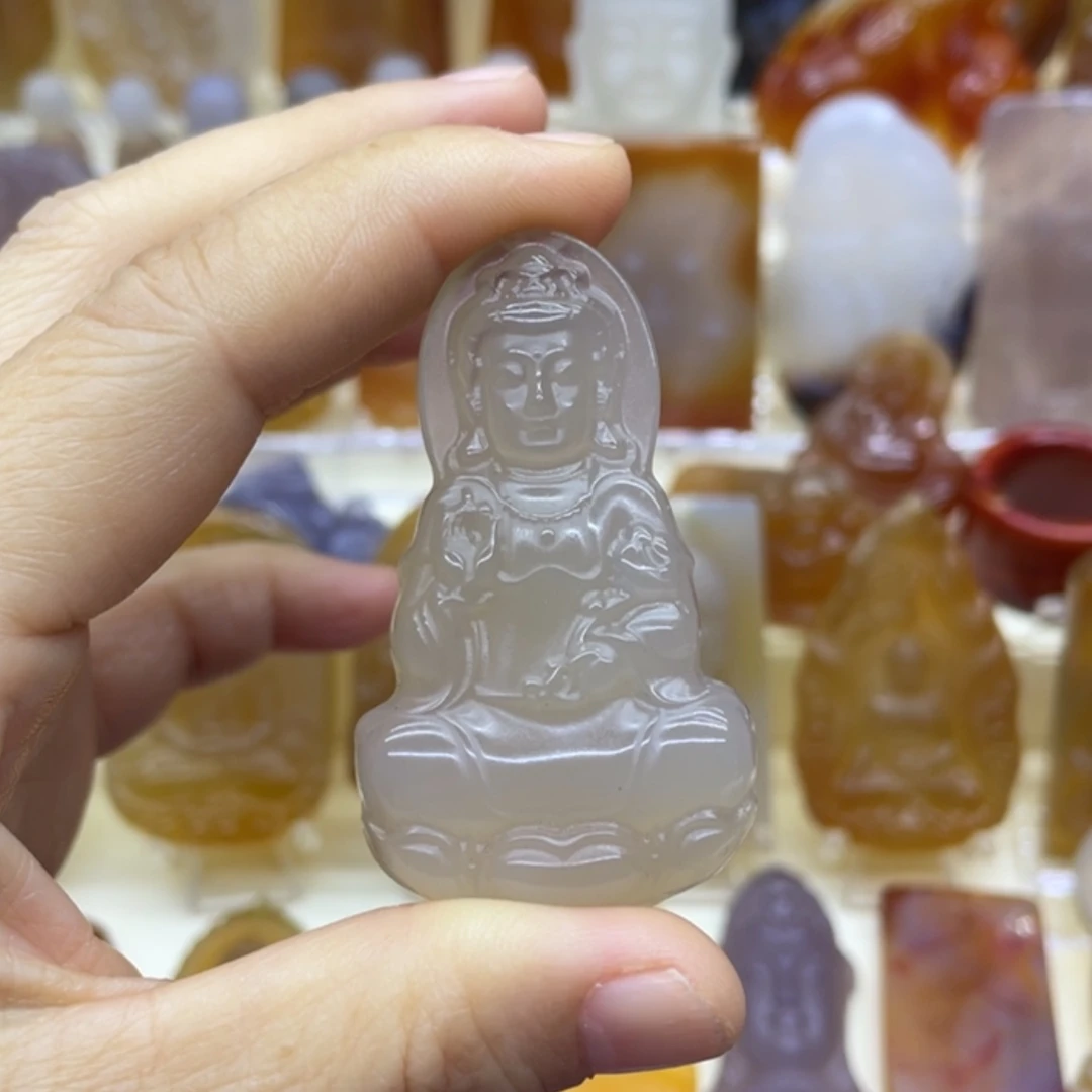 【闪购商品】玛瑙/玉髓吊坠(赠链)未镶嵌钓***黑吊坠