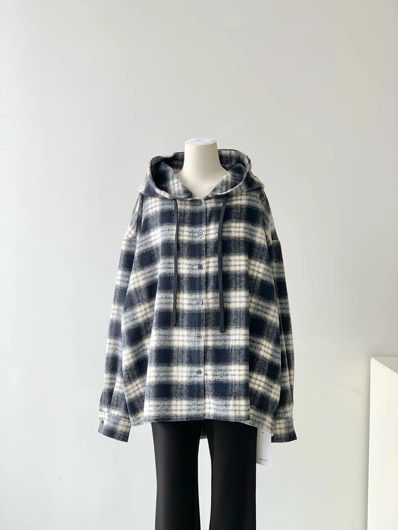 秋季复古洋气连帽开衫宽松外套JK1975