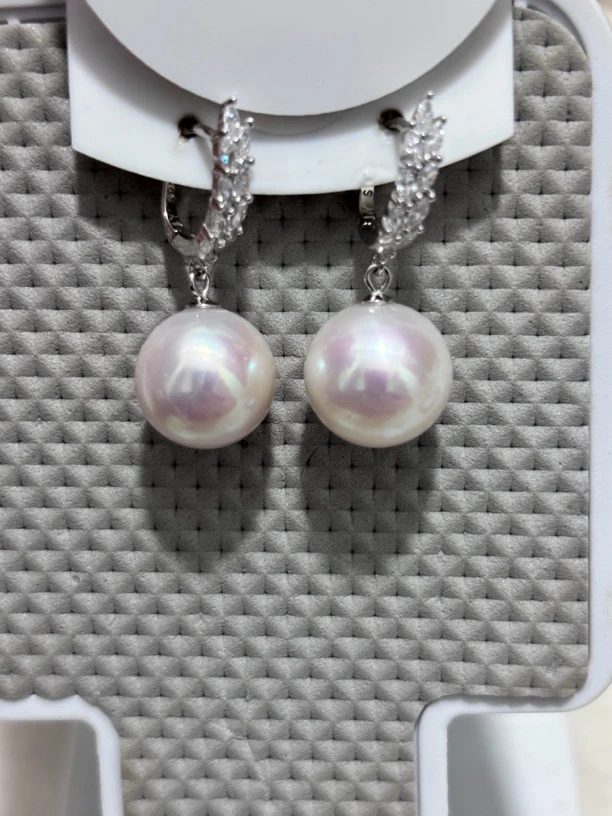 丽源珠宝推荐 满钻豪镶小麦穗天然淡水珍珠款耳扣