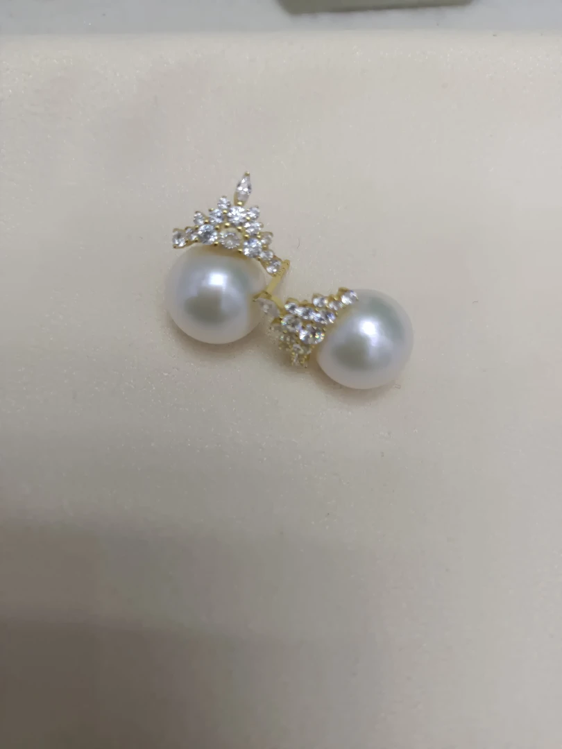 丽源珠宝推荐 天然淡水珍珠冰雪耳钉款
