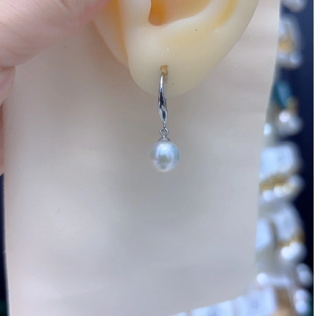 淡水珍珠耳饰银S925镶嵌
