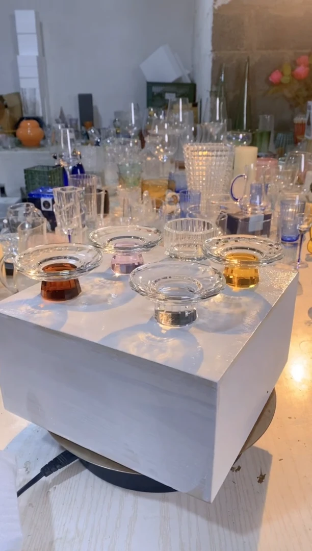 【闪购商品】咖啡色水晶玺宴小底座盘子