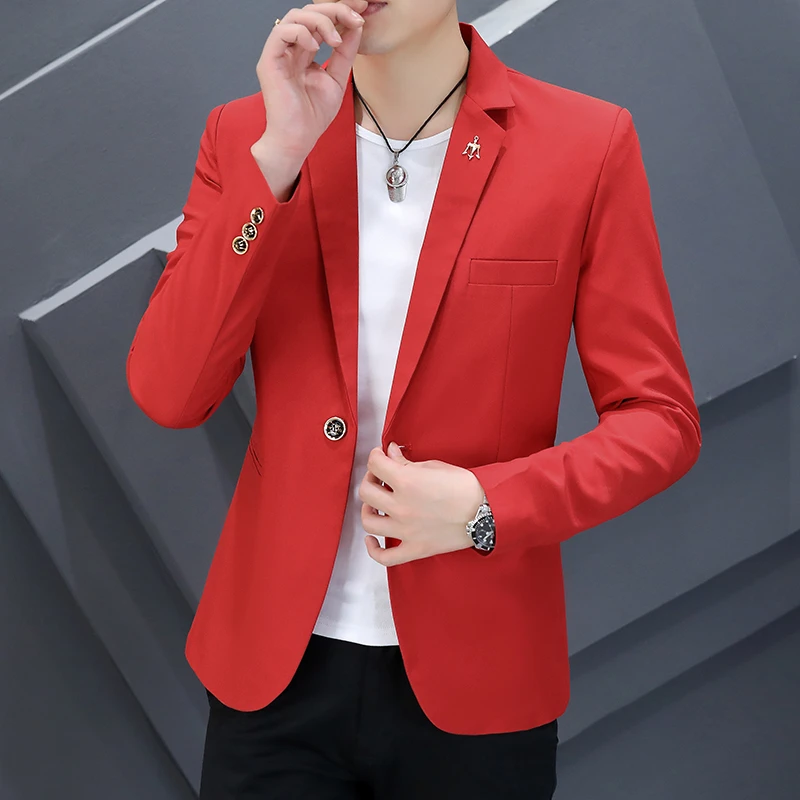 韩版修身时尚高档外套西服男士2025春季新款休闲西装潮流百搭男装